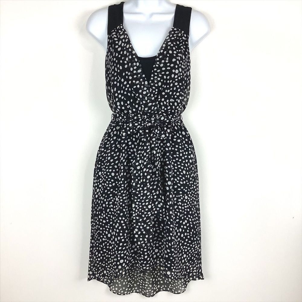 Express Dress Womens Small Open Back Flowy Witchy Whimsigoth‎ Dot High Low Y2K